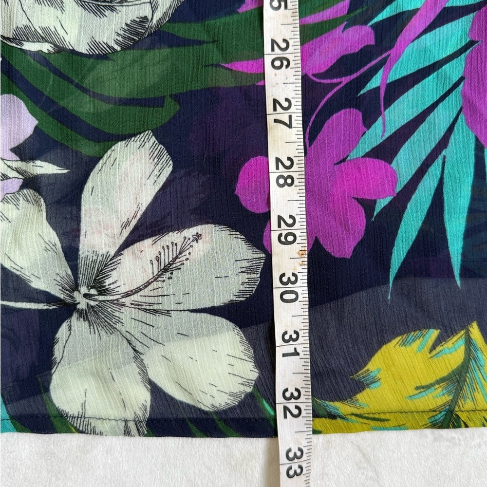 Kona Sol Floral Women's Coverup  - Purple, Green, Black Beach Size Small - Picture 2 of 5